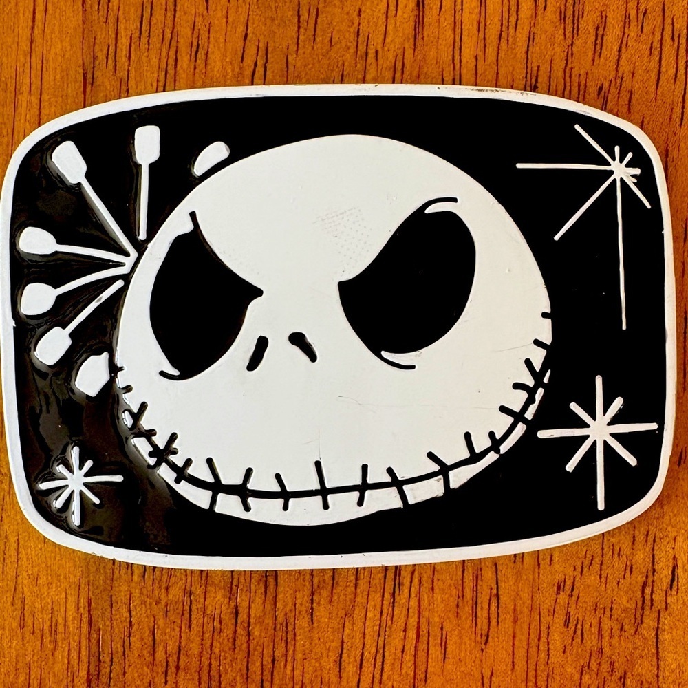Nightmare before Christmas Belt buckle black white jack skellington NBC Disney
